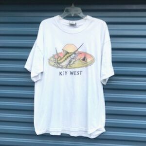 Tee Shirt . Size: Ex Large {16-18} Key West Del Sol Colors Brighten in Sunlight